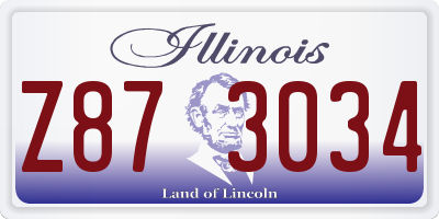 IL license plate Z873034