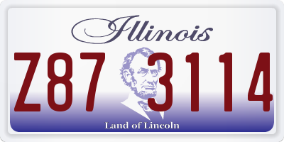 IL license plate Z873114