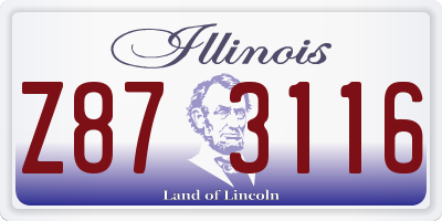 IL license plate Z873116