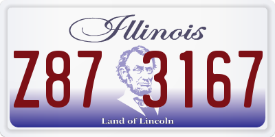 IL license plate Z873167