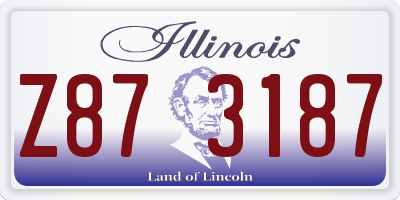 IL license plate Z873187