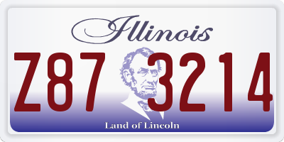 IL license plate Z873214