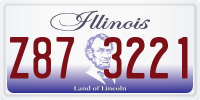 IL license plate Z873221
