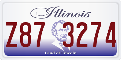 IL license plate Z873274