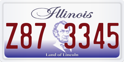 IL license plate Z873345
