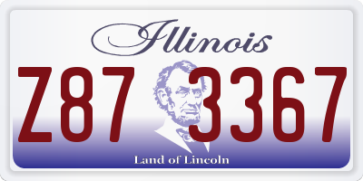 IL license plate Z873367