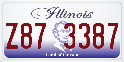 IL license plate Z873387