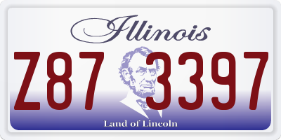 IL license plate Z873397