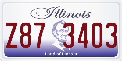 IL license plate Z873403