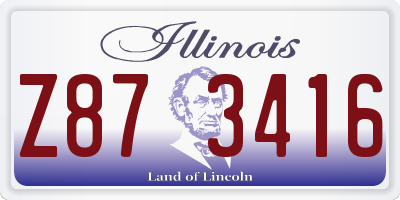 IL license plate Z873416