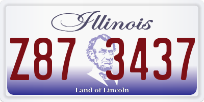 IL license plate Z873437