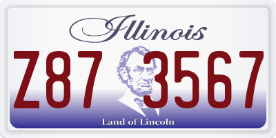 IL license plate Z873567