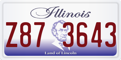 IL license plate Z873643