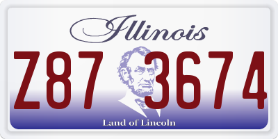 IL license plate Z873674