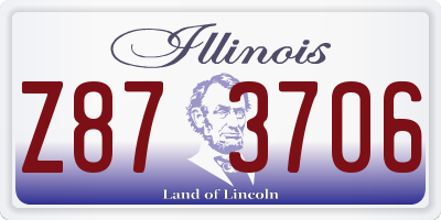 IL license plate Z873706