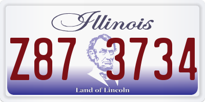 IL license plate Z873734
