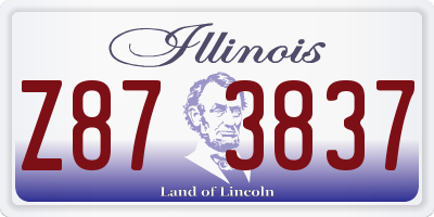 IL license plate Z873837
