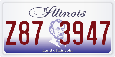 IL license plate Z873947