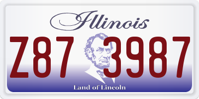 IL license plate Z873987