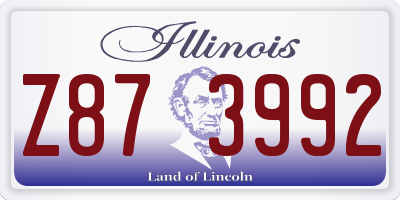 IL license plate Z873992