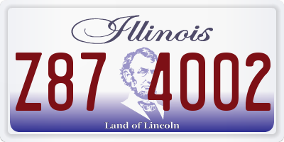 IL license plate Z874002