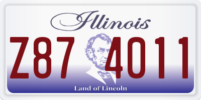 IL license plate Z874011