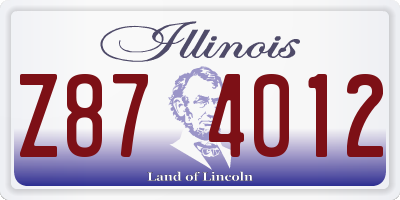 IL license plate Z874012