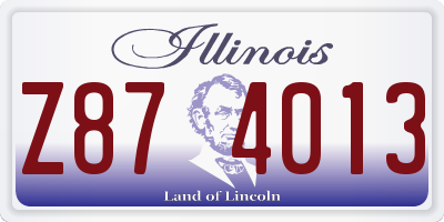 IL license plate Z874013