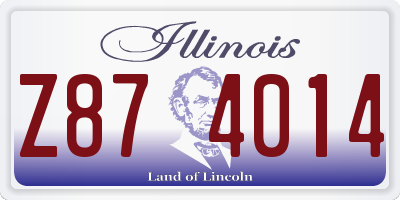 IL license plate Z874014