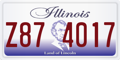 IL license plate Z874017