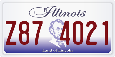 IL license plate Z874021