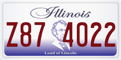 IL license plate Z874022