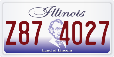 IL license plate Z874027