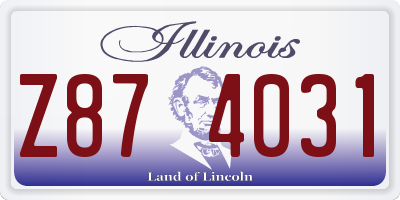 IL license plate Z874031