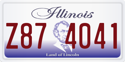 IL license plate Z874041