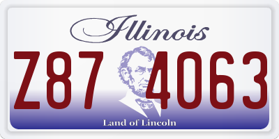 IL license plate Z874063