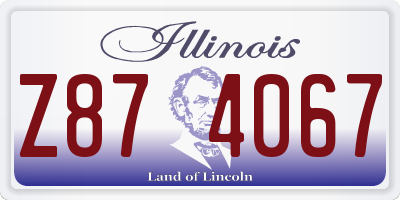 IL license plate Z874067