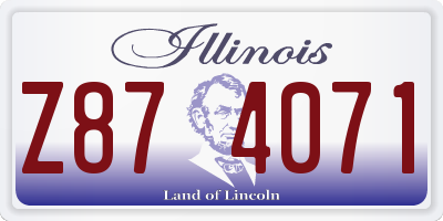 IL license plate Z874071