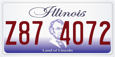 IL license plate Z874072
