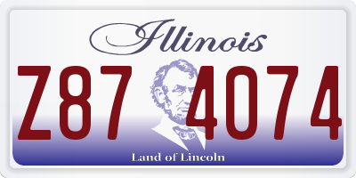 IL license plate Z874074