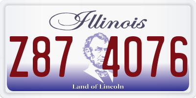 IL license plate Z874076