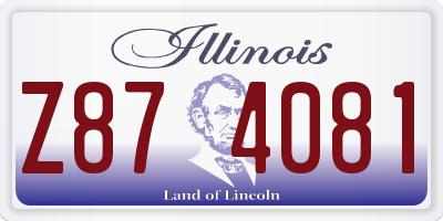 IL license plate Z874081