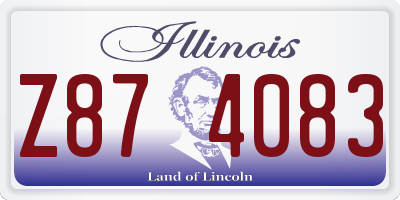 IL license plate Z874083