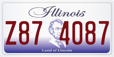 IL license plate Z874087
