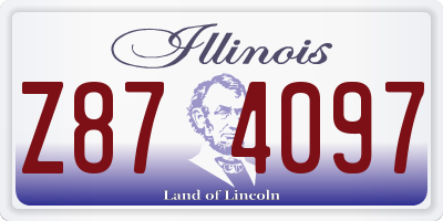 IL license plate Z874097