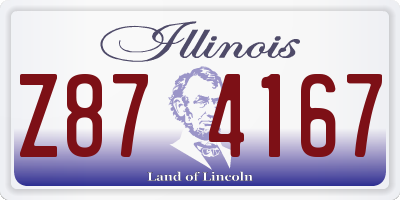 IL license plate Z874167