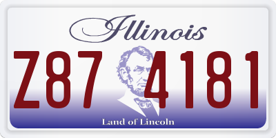 IL license plate Z874181
