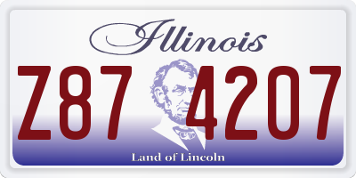 IL license plate Z874207
