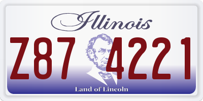 IL license plate Z874221
