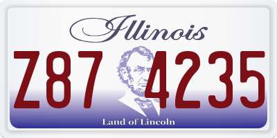 IL license plate Z874235